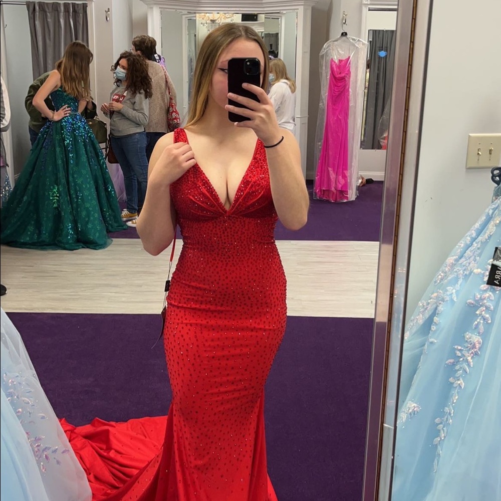 A Red Jonathan Kayne Prom Dress